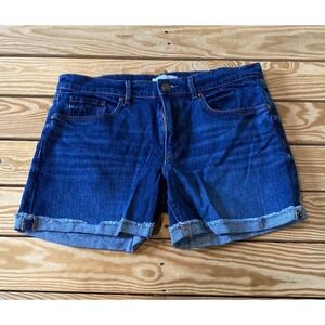 Loft Roll Cuff Denim Shorts Size 6 Women’s Blue